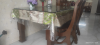 dining table,top glass, 6 chairs sell in cheap price